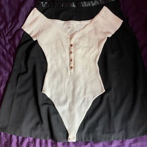 white button down bodysuit
